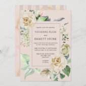 Ivory White Rose Hydrangea Wedding Kaart (Voorkant / Achterkant)