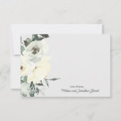 Ivory White Roses Floral Elegant Bedankkaart (Achterkant)
