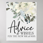 Ivory White Roses Floral Kaart & Gifts Poster (Voorkant)