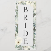 Ivory White Roses Floral Reserved Seating Menu (Achterkant)