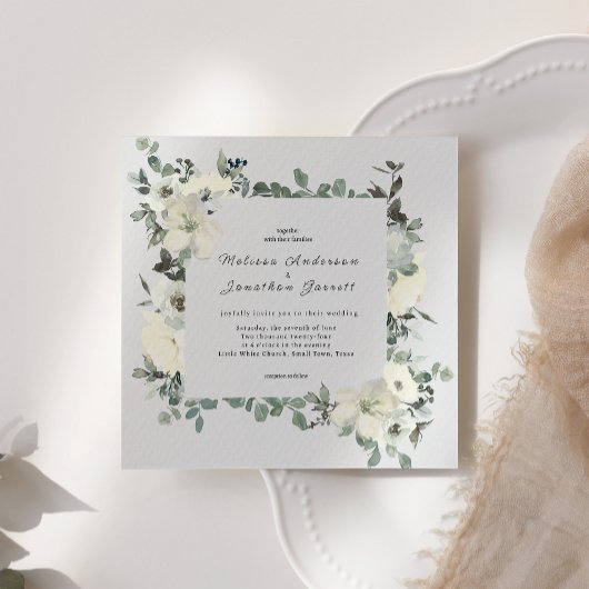 Ivory White Roses Floral Wedding
