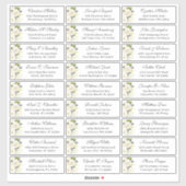 Ivory White Roses Floral Wedding Guest Address Sticker (Vel)