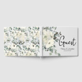 Ivory White Roses Floral Wedding Guest Book Gastenboek (Volledig)