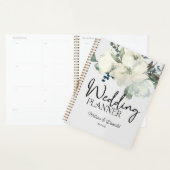 Ivory White Roses Floral Wedding Planner (Display)
