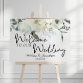 Ivory White Roses Floral Wedding Poster