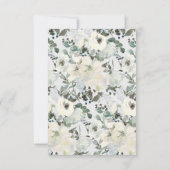 Ivory White Roses Floral Wedding RSVP Kaartje (Achterkant)