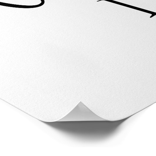 Ivory White Roses Floral Wedding Schedule Poster (Hoek)