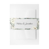 Ivory White Roses Floral Wedding Uitnodigingen Wikkel (Voorkant Voorbeeld)