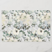Ivory White Roses Floral wil huwelijk Briefpapier (Achterkant)
