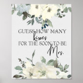 Ivory White Roses raden hoeveel Kisses Game Poster (Voorkant)