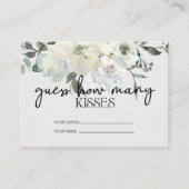 Ivory White rozen hoeveel Kisses Bridal Game Informatiekaartje (Voorkant)