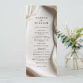 Ivory white Satin Elegance Wedding Program Kaart (Staand voorkant)