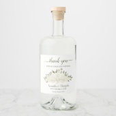 Ivory White Waterverf Bouquet Weddenschap Likeurfles Etiket (Voorkant)