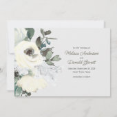 Ivory White Waterverf Floral Save the Date (Achterkant)
