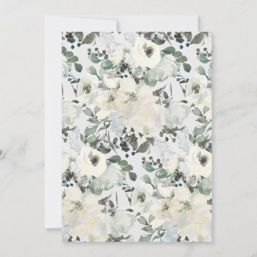 Ivory White Waterverf Floral Vrijgezellenfeest Kaart (Achterkant)