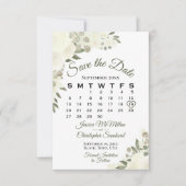 Ivory White Waterverf Floral Wedding Agenda Save The Date (Voorkant)