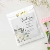Ivory White Waterverf Floral Wedding Bedankzakje (Gezegeld)