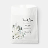 Ivory White Waterverf Floral Wedding Bedankzakje (Voorkant)