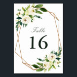 Ivory white waterverf florale geometrische bruilof kaart<br><div class="desc">Een heerlijk geometrisch bloemig lijst met waterverf ivoren witte bloemetjes. De tekst en kleuren op deze kaart kunnen worden gepersonaliseerd.</div>