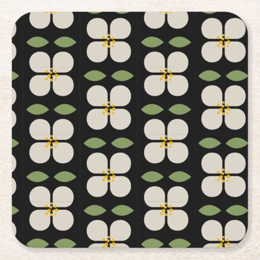 IVORY WIJNREBEN - Modern Bloem Papier Onderzetter (Voorkant)