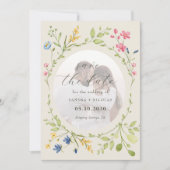 Ivory Wildflower Photo Save The Date (Voorkant)