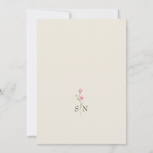 Ivory Wildflower Photo Save The Date (Achterkant)
