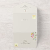 Ivory Wildflower Photo Wedding All In One Uitnodiging (Buitenkant)