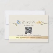 Ivory Wildflower QR Code Wedding RSVP Kaartje (Voorkant)