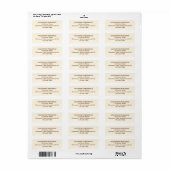 Ivory With Brown Text Wedding Return Address Label (Full Sheet)