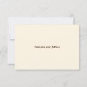 Ivory With Brown Text Wedding RSVP (Achterkant)