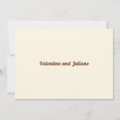 Ivory With Brown Text Wedding Save The Date (Achterkant)