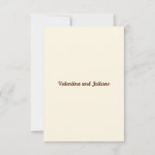 Ivory with Brown Typography Portrait Wedding RSVP Kaartje (Achterkant)