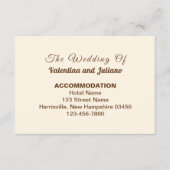 Ivory with Brown Typography Wedding Accommodation Informatiekaartje (Voorkant)