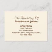 Ivory with Brown Typography Wedding Reception Informatiekaartje (Voorkant)