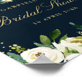 ivory witte bloemige bruidsbeurt welkomstbord poster (Hoek)