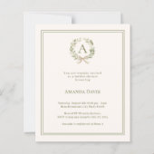 Ivory wreath monogrammed Bridal Shower invitation (Voorkant)