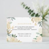 Ivory Wreath Weddenschappen Ontvangst Details Mint Kaart (Staand voorkant)