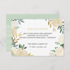 Ivory Wreath Weddenschappen Ontvangst Details Mint Kaart