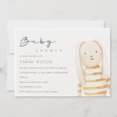 Ivory Yellow Bunny Soft Speelgoed Baby shower Bedankkaart (Voorkant)