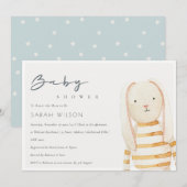 Ivory Yellow Bunny Soft Speelgoed Baby shower Bedankkaart (Voorkant / Achterkant)