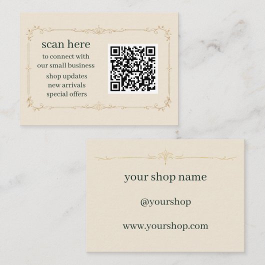 Ivory Zakelijke QR-code Insteekkaart Informatiekaartje (Voorkant / Achterkant)
