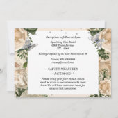 Ivory zilvervlinder elegant roos quinceanera kaart (Achterkant)