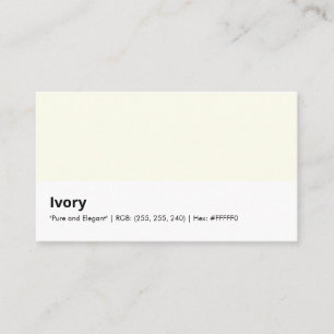 Ivory   "Zuiver en Elegant" Visitekaartje