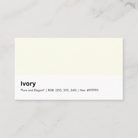 Ivory | "Zuiver en Elegant" Visitekaartje (Voorkant)