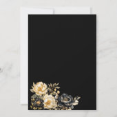 Ivory zwart gouden pioen bloem luxe Trouw Kaart (Achterkant)