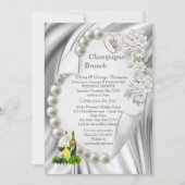 IvoryGreen,Blue,Gold Silk W-Shower-uitnodiging Kaart (Voorkant)