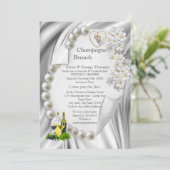 IvoryGreen,Blue,Gold Silk W-Shower-uitnodiging Kaart (Staand voorkant)