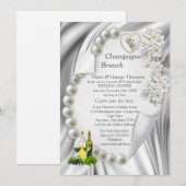 IvoryGreen,Blue,Gold Silk W-Shower-uitnodiging Kaart (Voorkant / Achterkant)