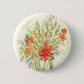 IvoryJade Floral Badge Ronde Button 5,7 Cm (Voorkant)
