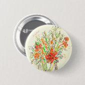 IvoryJade Floral Badge Ronde Button 5,7 Cm (Voorkant /achterkant)